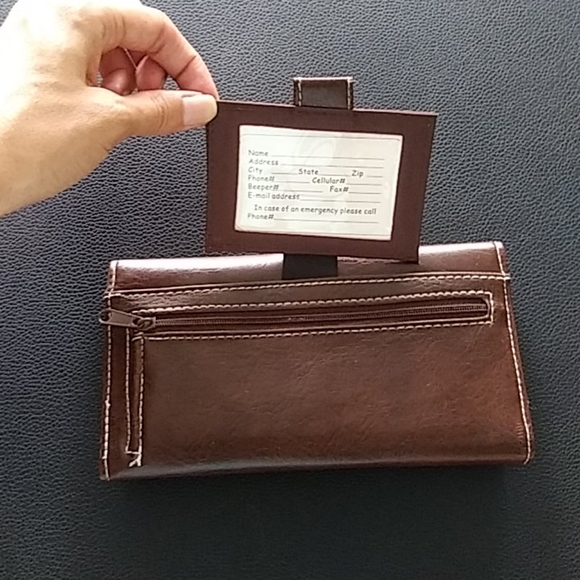 Solid Brown Wallet with white embroidery - Picture 6 of 6